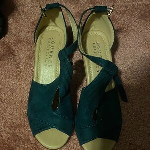 Journee Collection Women's Dark Teal Sandals